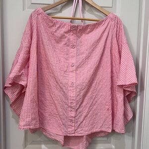Lane Bryant Pink Striped Top